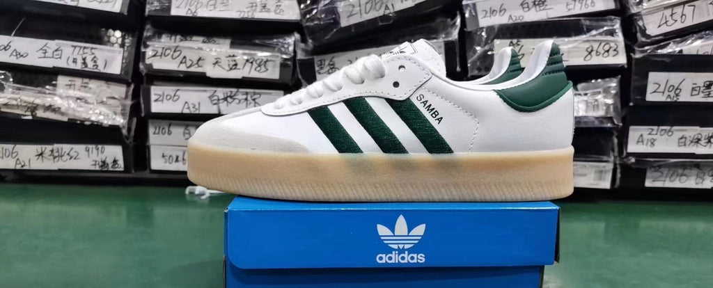 adidas Samba Platform Sneakers White Green Gum Sole