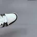 Louis Vuitton Trainer Sneakers in White and Black with Embellished Trim