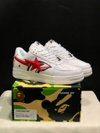 BAPE Bape Sta Low-Top Sneakers White Red