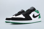 Jordan 1 Low Green Toe Sneakers Black White Green
