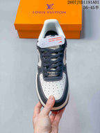 Nike Air Force 1 ’07 Low Louis Vuitton-Style Sneakers, Gray