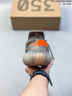 Adidas Yeezy Boost 350 Sneakers Grey with Orange Stripe