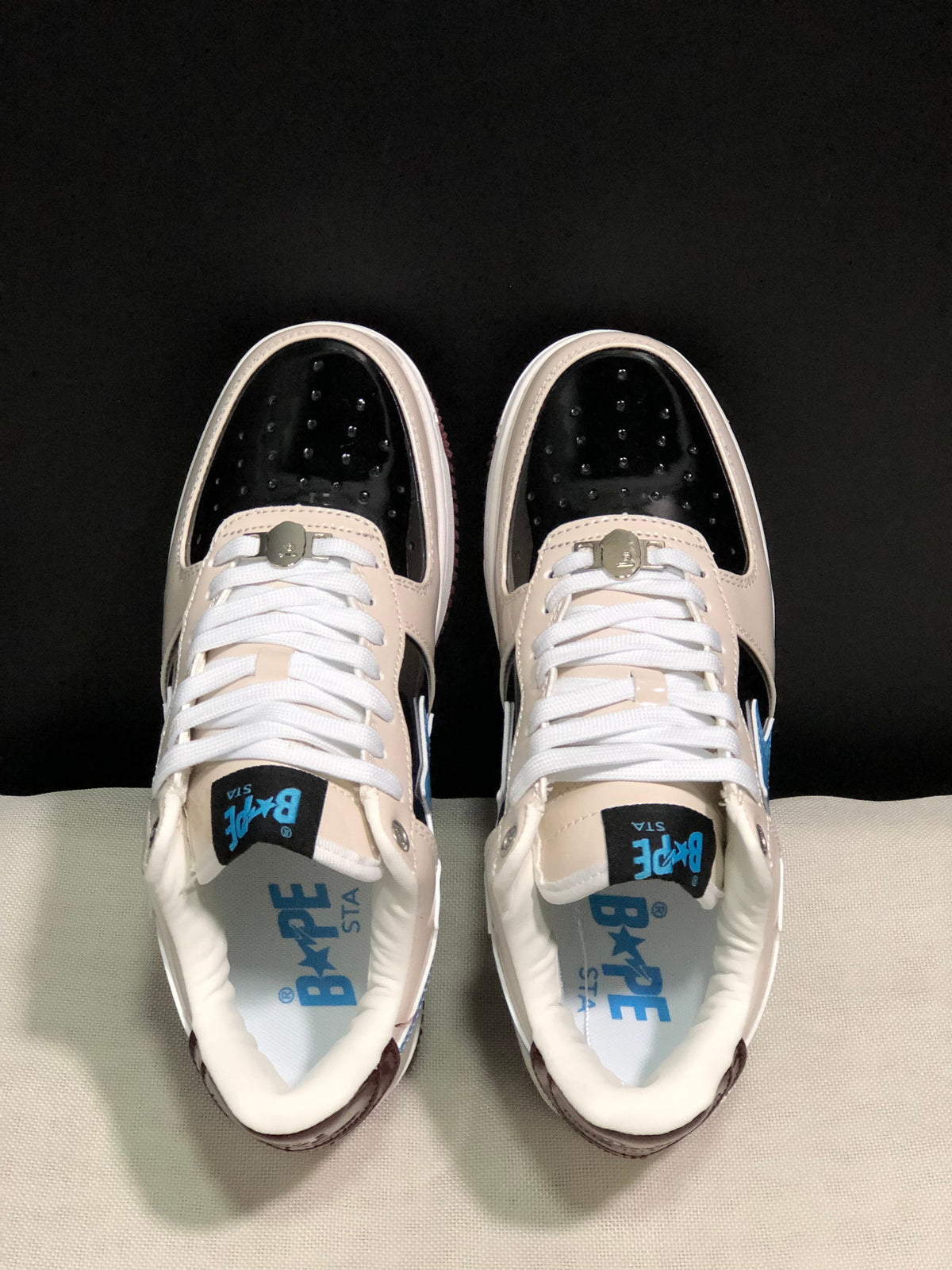 BAPE Bape Sta Low Sneakers Cream Black Blue