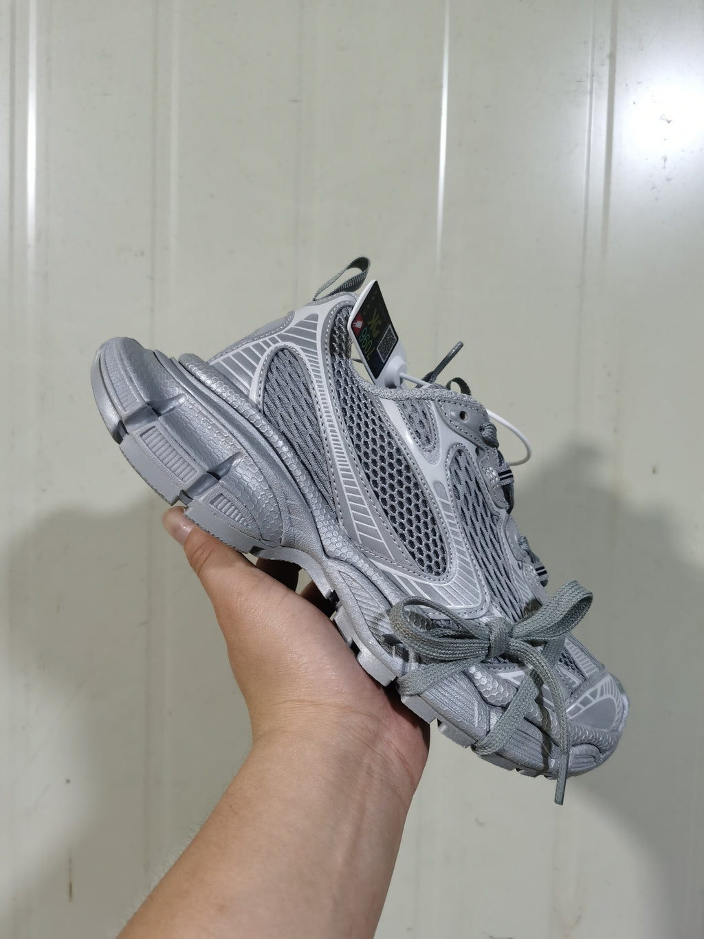 1281 Reflective Grey Mesh Sneakers
