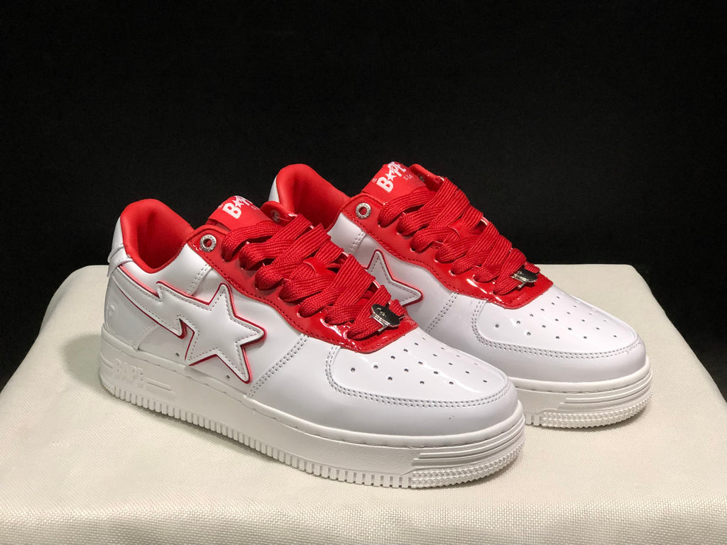 Bape Sta Low-Top Sneakers White and Red