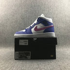 Air Jordan 1 Mid Sneakers Blue Pink 554724-451