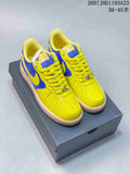 Nike Air Force 1 '07 Yellow Blue Low-Top Sneakers
