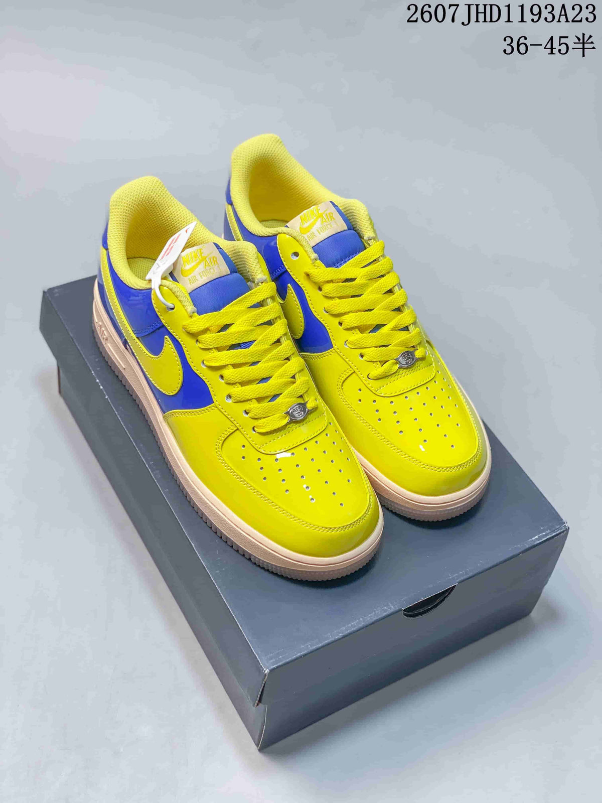 Nike Air Force 1 '07 Yellow Blue Low-Top Sneakers