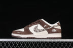 Nike SB Dunk Low White and Brown Patterned Sneakers