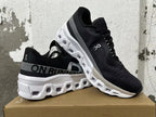 On Running Cloudmonster Black Silver Running Sneakers