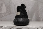 Yeezy 350 V2 Black and Cream Knit Sneakers