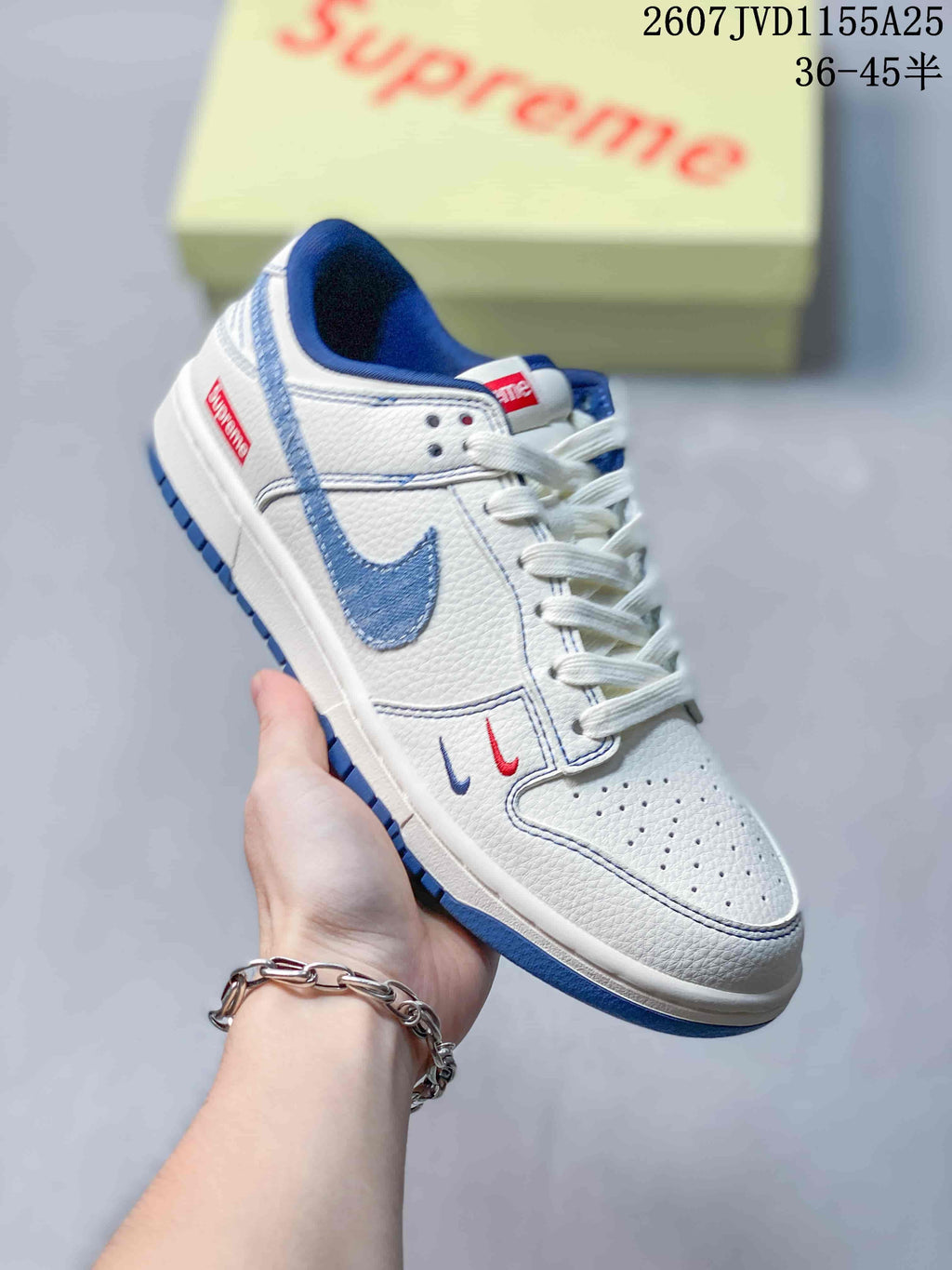 Nike SB Dunk Low Pro White Blue Low-Top Skate Shoes