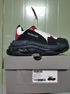 Balenciaga Triple S Clear Sole Sneakers White Burgundy 7078