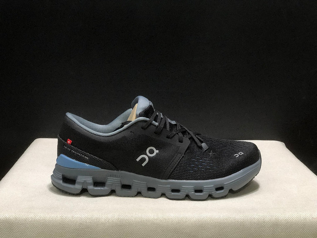 On Cloud X 4 Sneakers in Black and Blue
