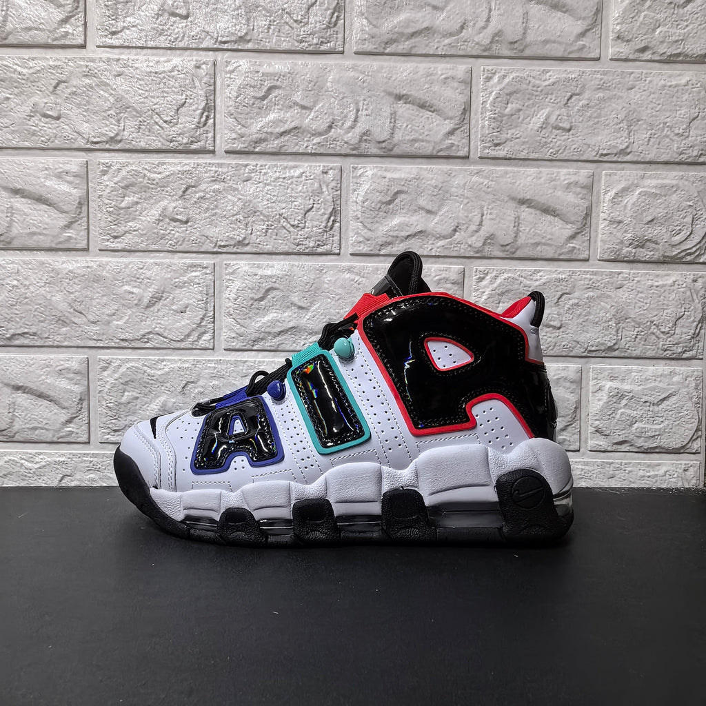 Nike Air More Uptempo Sneakers White Black Red Aqua