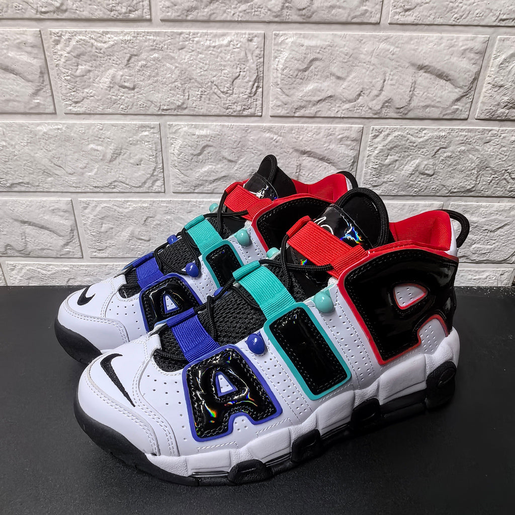 Nike Air More Uptempo Sneakers White Black Red Aqua