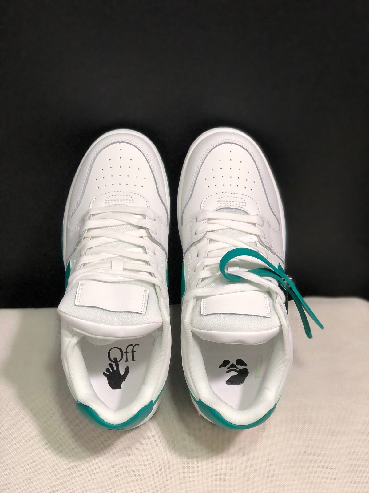 OFF-WHITE Out Of Office Low-Top Sneakers White Teal