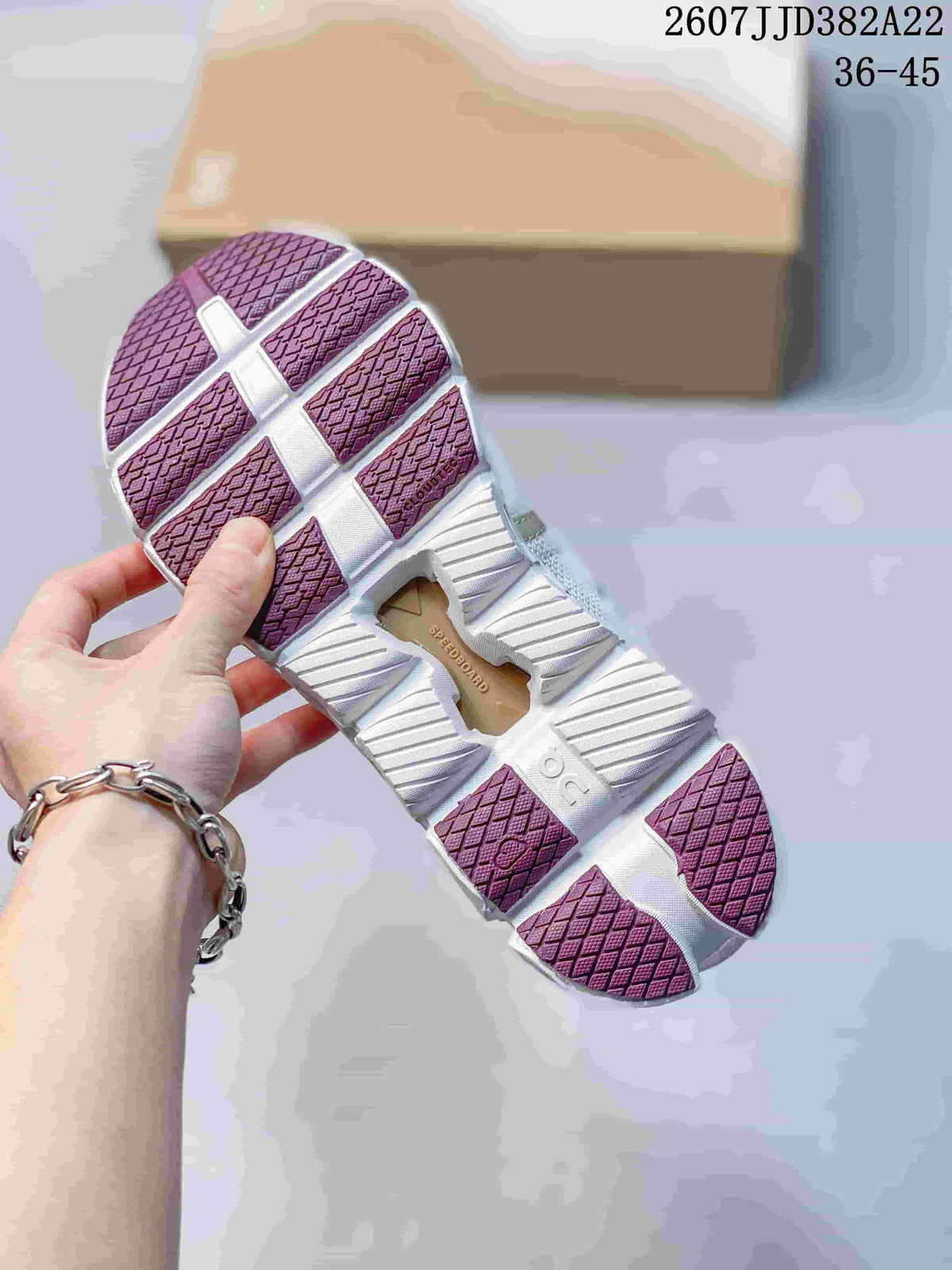 On Cloud X 4 Sneakers Light Gray Burgundy 2607JJD382A22