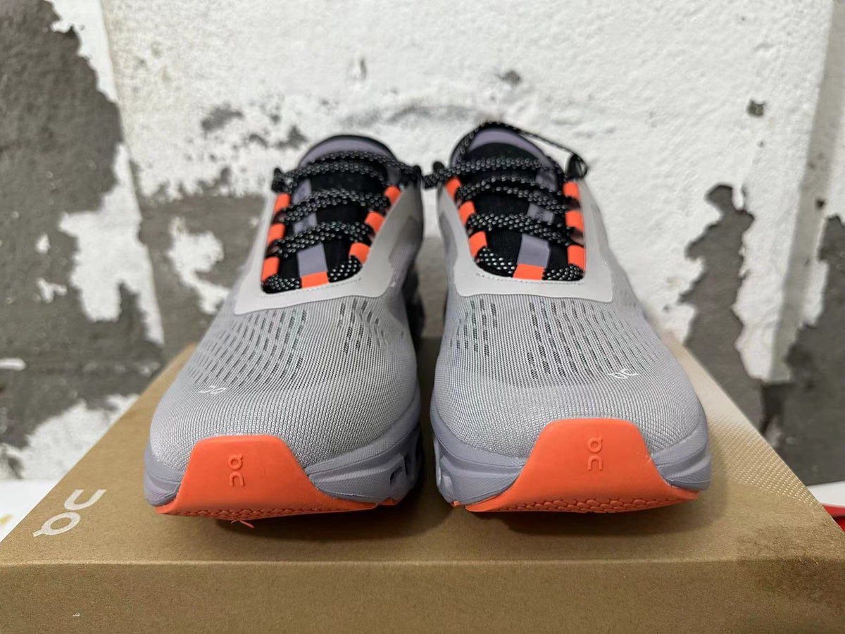 On Cloudtec Running Shoes Cement Gray and Orange