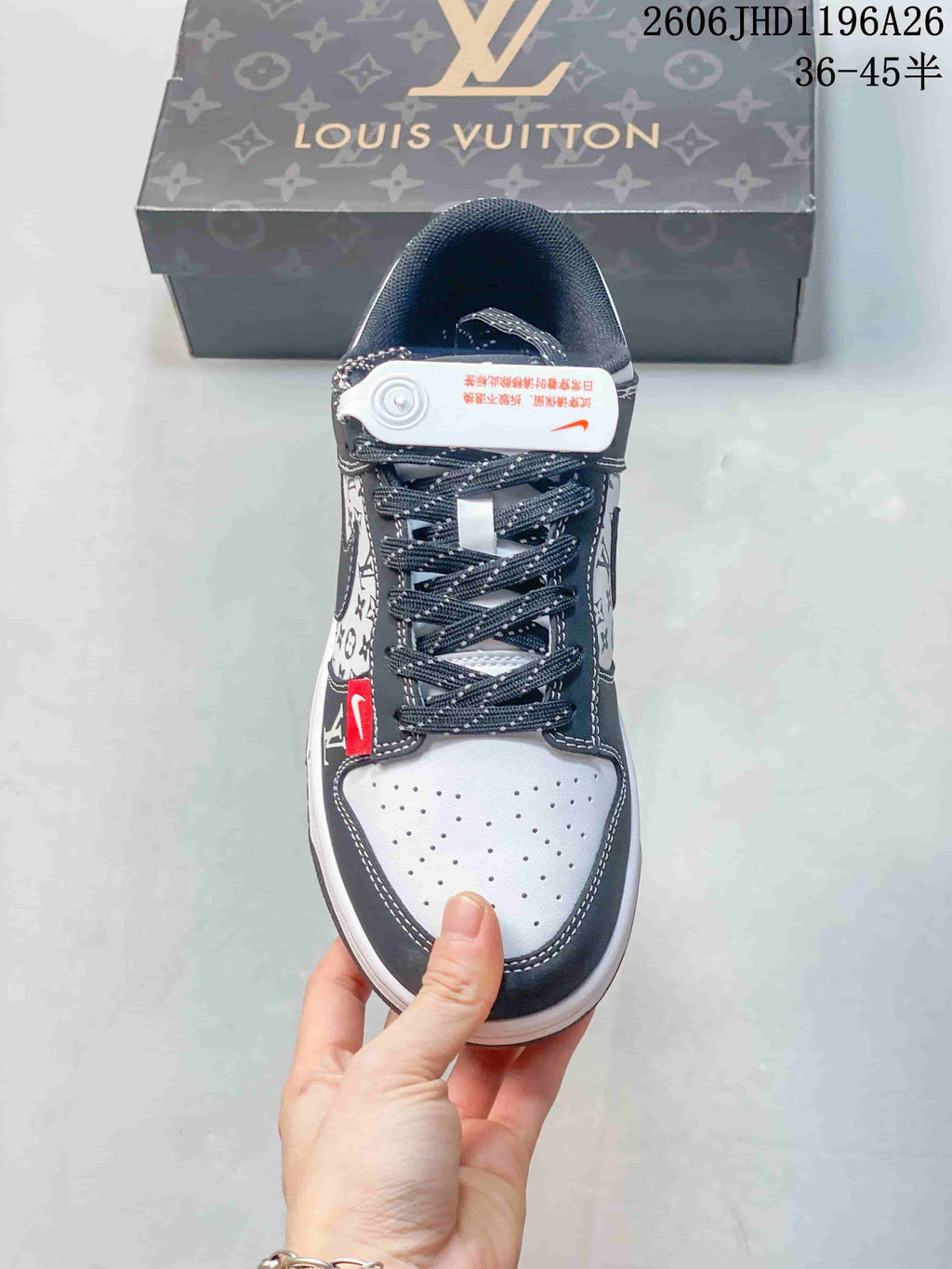 Nike SB Dunk Low LV-Print Grey and White Sneakers CS1688