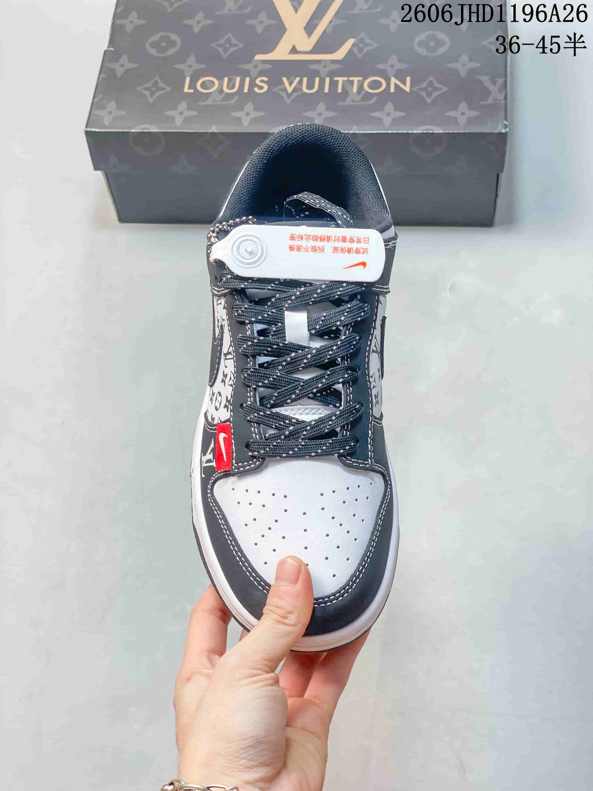 Nike SB Dunk Low LV-Print Grey and White Sneakers CS1688