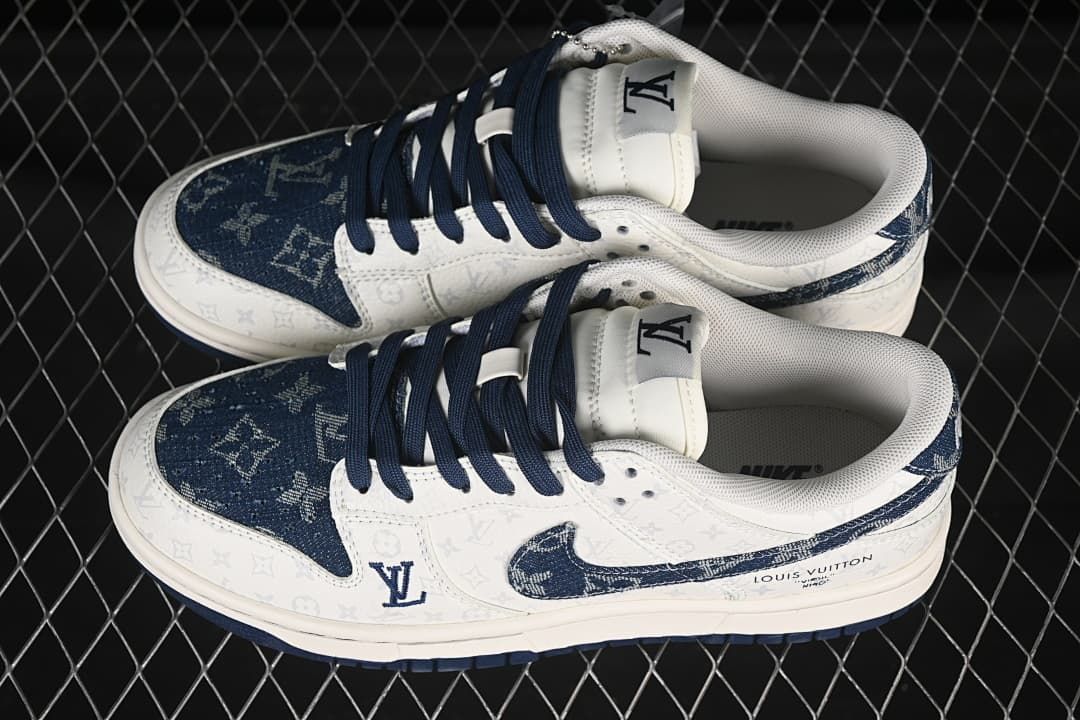 Nike SB Dunk Low Blue Denim Monogram Sneakers SC9772-802