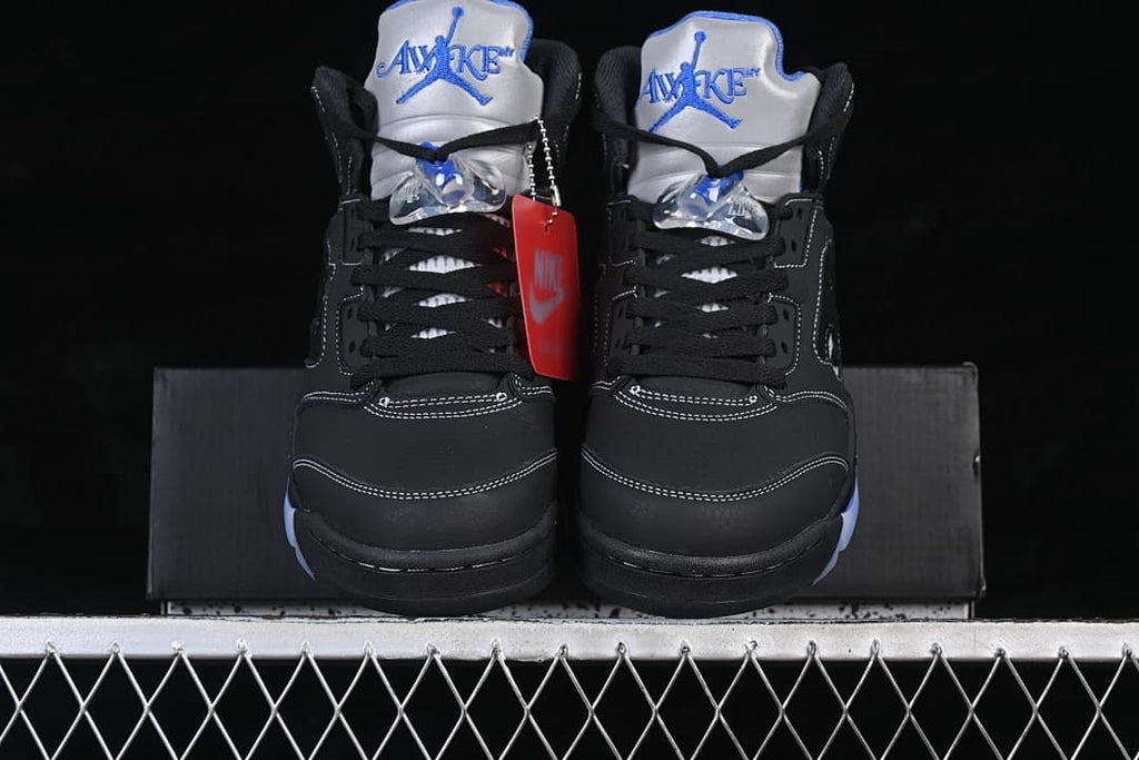 Awake NY x Air Jordan 5 Sneakers Black and Blue