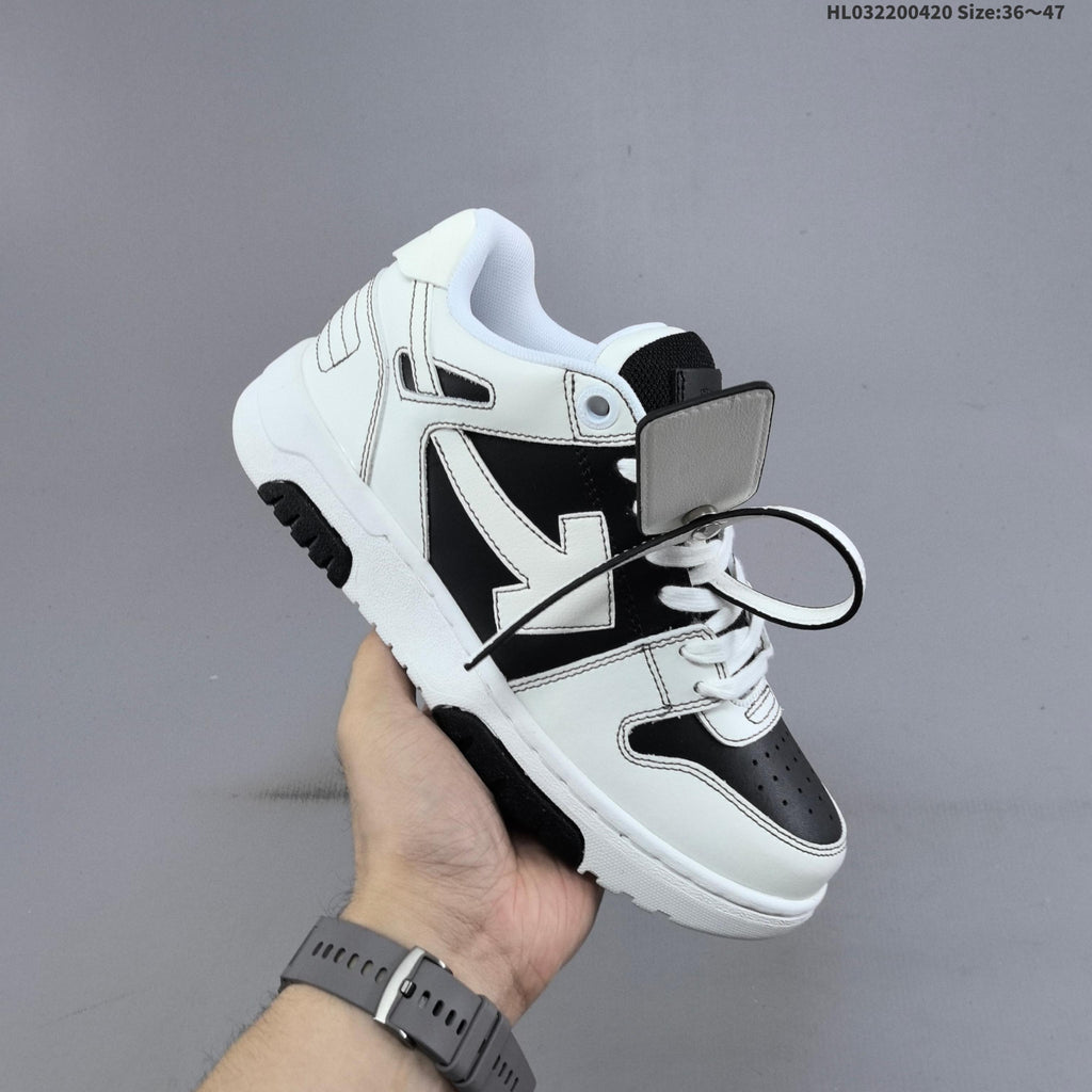 Off-White Arrows Low-Top Sneakers in White and Black