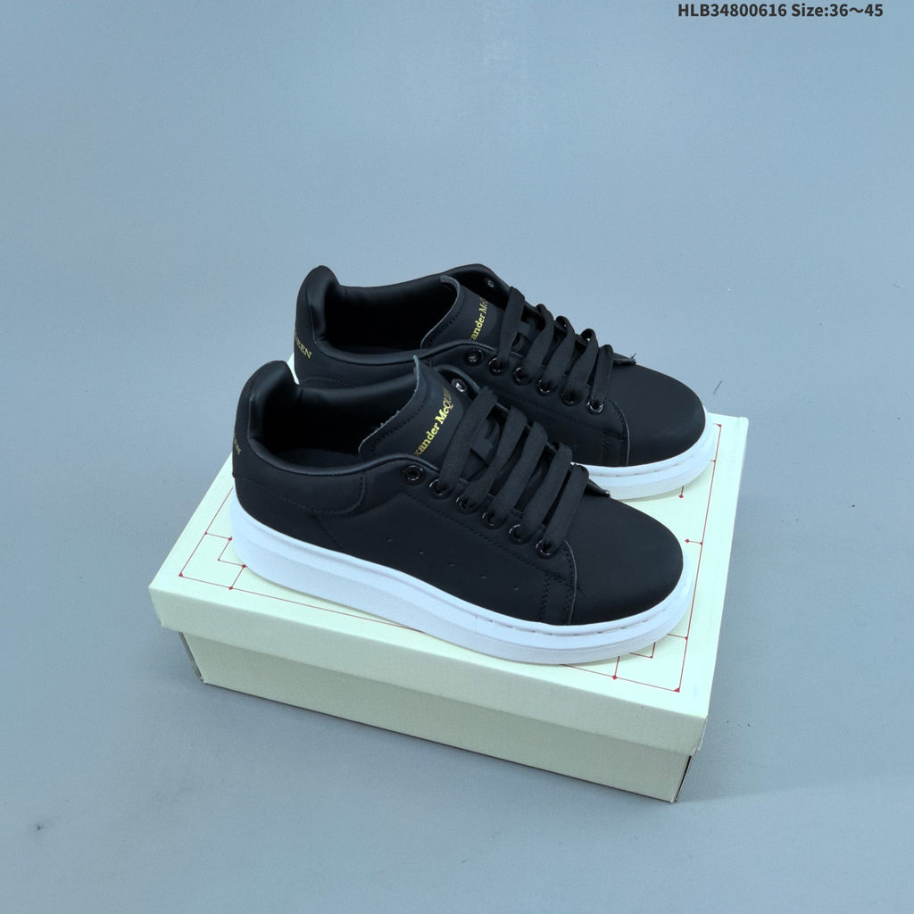 Alexander McQueen Oversized Low-Top Sneakers, White and Black