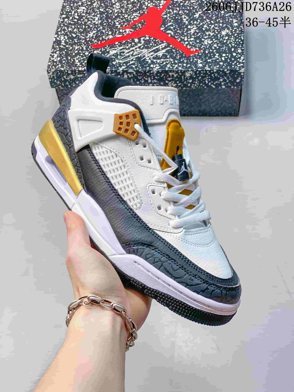 Jordan Spizike Low Sneakers White Navy Gold JJD736A26