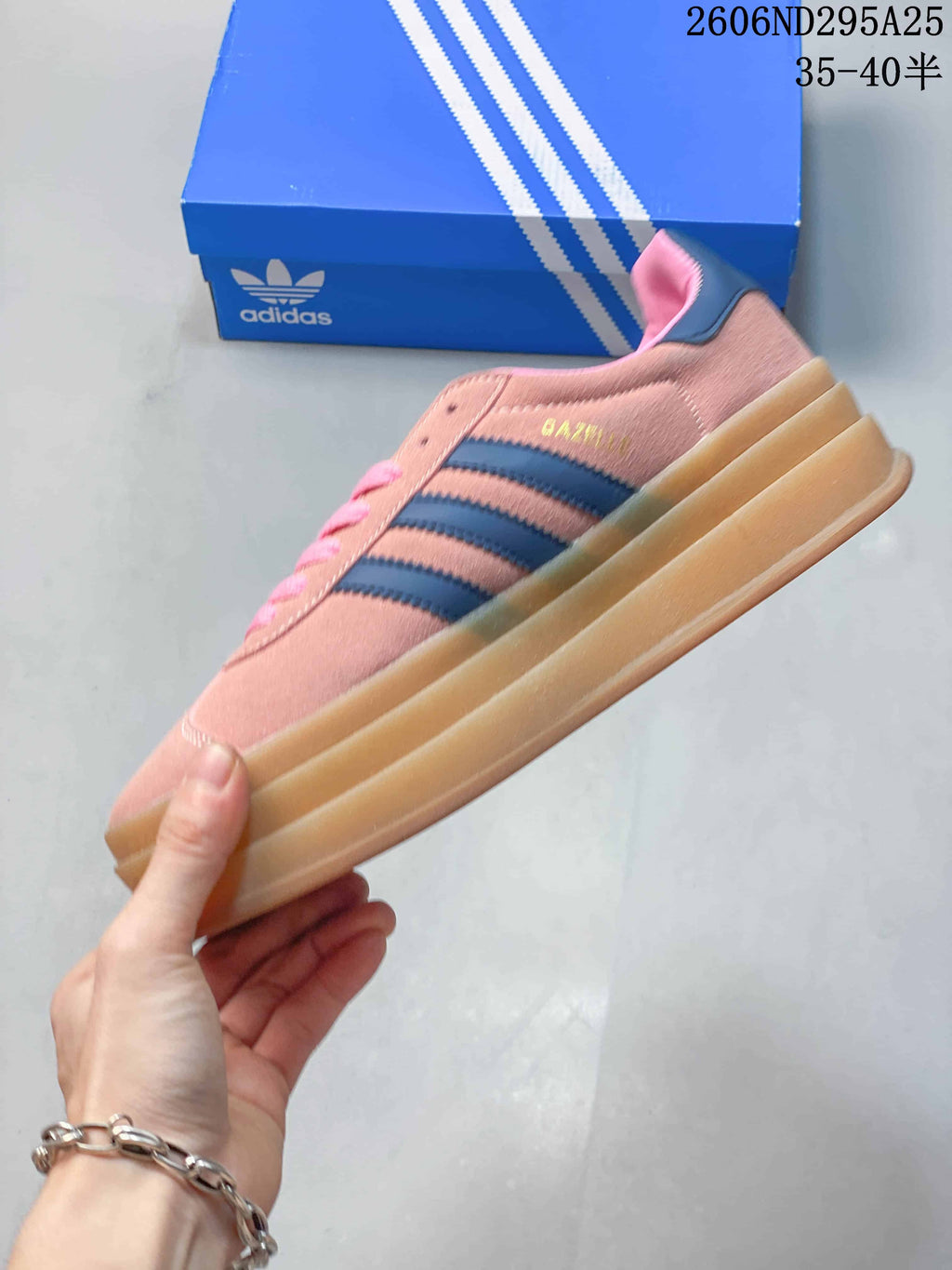 adidas Gazelle Bold W Sneakers Pink Navy Gum Sole