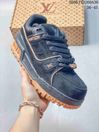 Louis Vuitton Trainer Maxi Low-Top Sneakers, Navy and Tan