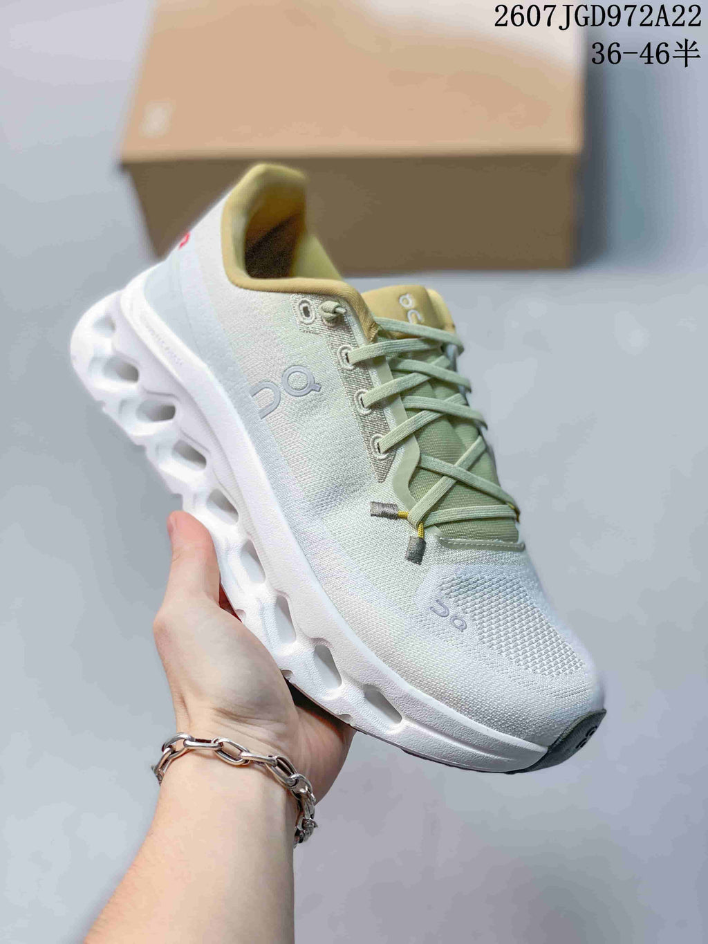 On Cloudtilt Women's Mesh Sneakers White and Light Green 2607JGD972A22
