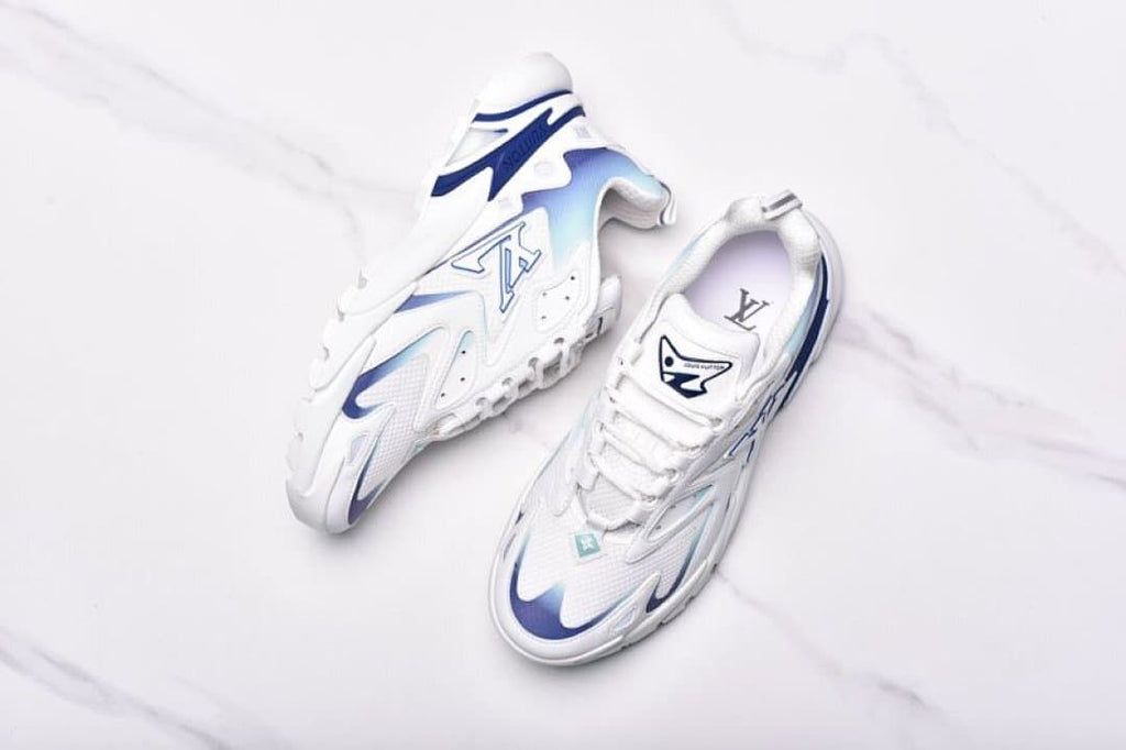 Louis Vuitton Runner Tatic Sneakers in White and Blue