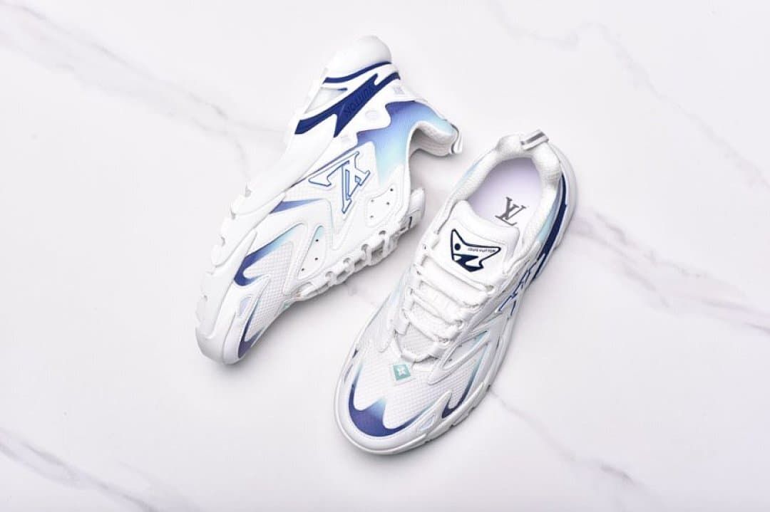 Louis Vuitton Runner Tatic Sneakers in White and Blue