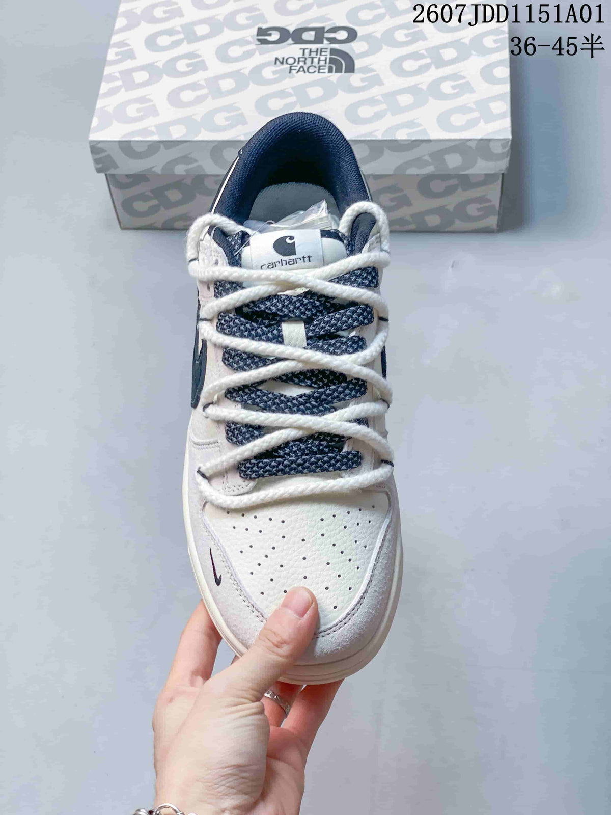 Nike SB Dunk Low x Carhartt White and Navy Sneakers