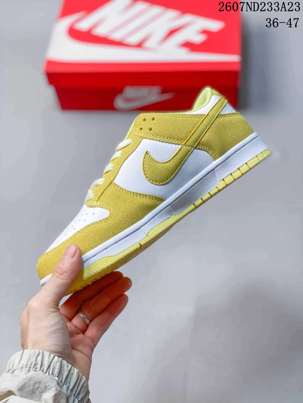 Nike SB Dunk Low Pro Sneakers Yellow and White