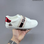 Gucci White Low-Top Sneakers with Logo Webbing