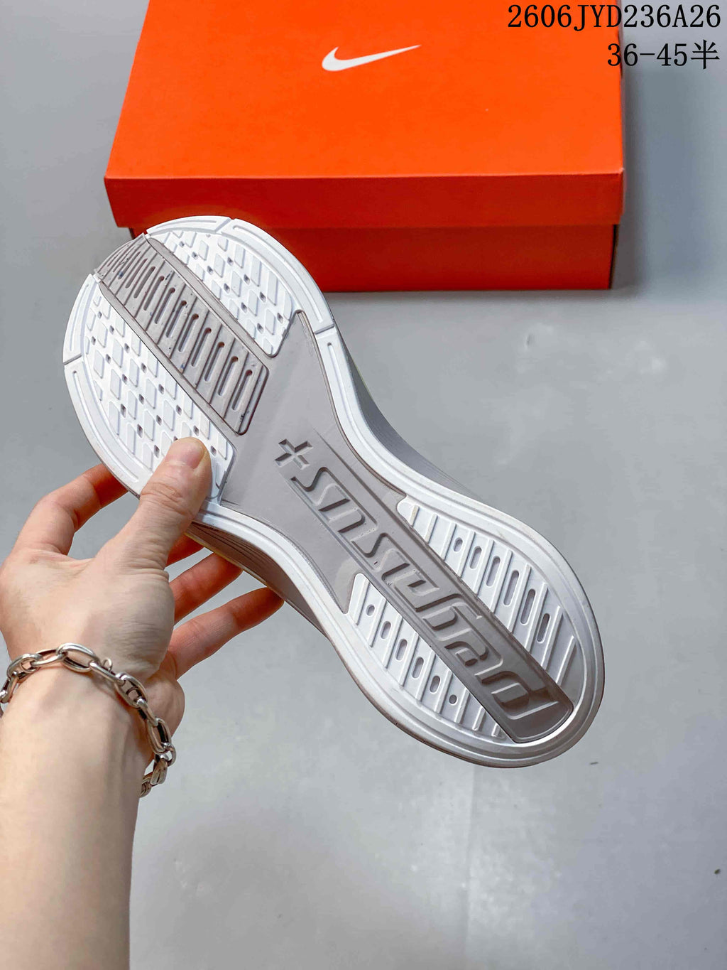 Nike Pegasus Plus Running Shoes, Silver and White