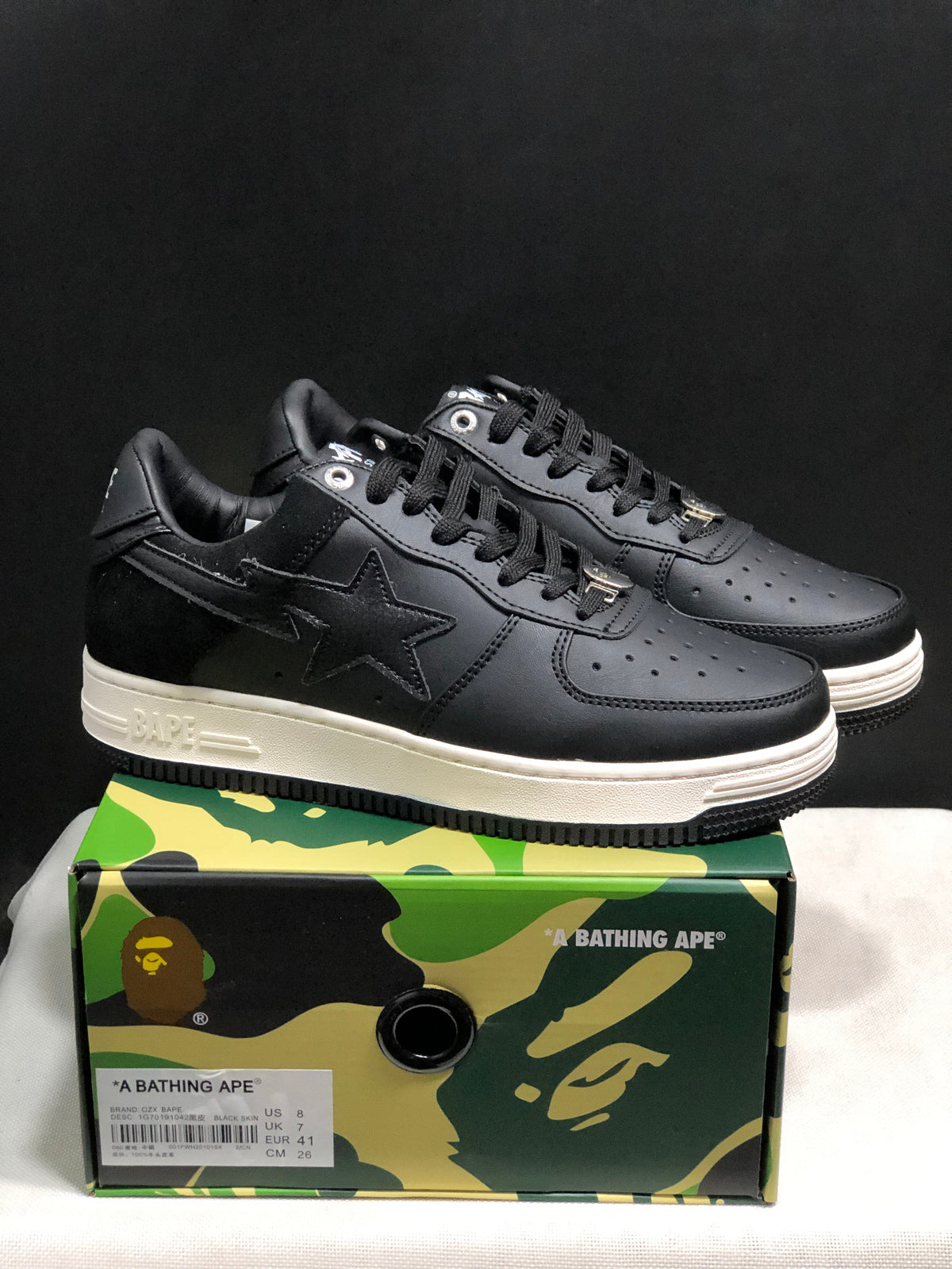 BAPE Bape Sta Low-Top Sneakers Black White