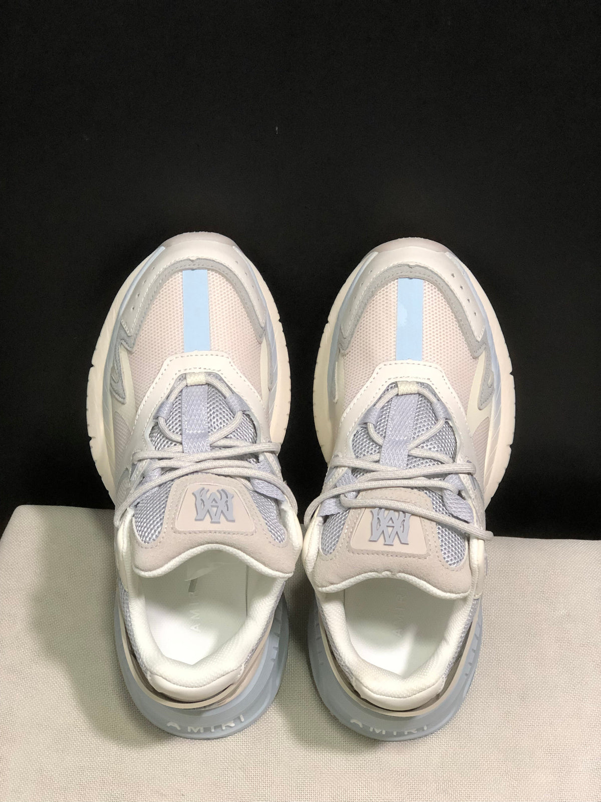 AMIRI MA Runner Sneakers Beige and Light Blue