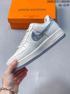 Nike Air Force 1 Low Custom Sneakers in Off-White and Gray
