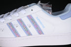 adidas Superstar II JR1332 White Sneakers with Pastel Stripes