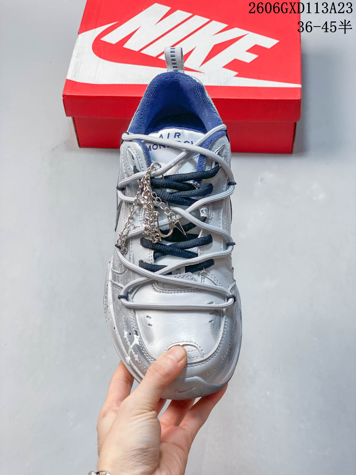 Nike Air Monarch IV Tekno Silver Sneakers 415445-102