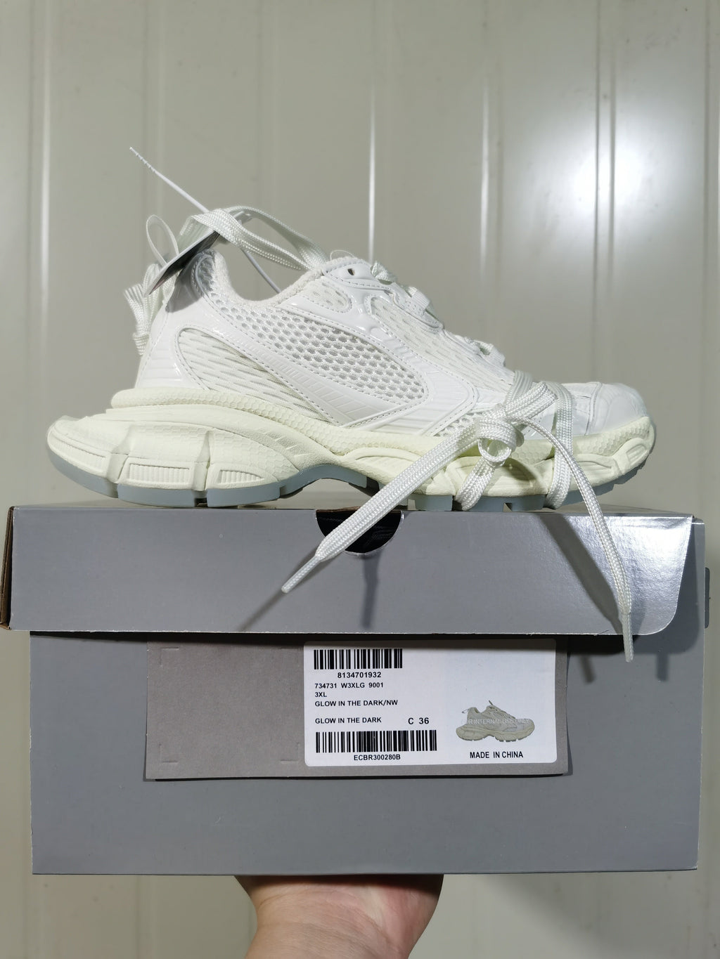 Glow-in-the-Dark White Mesh Sneakers