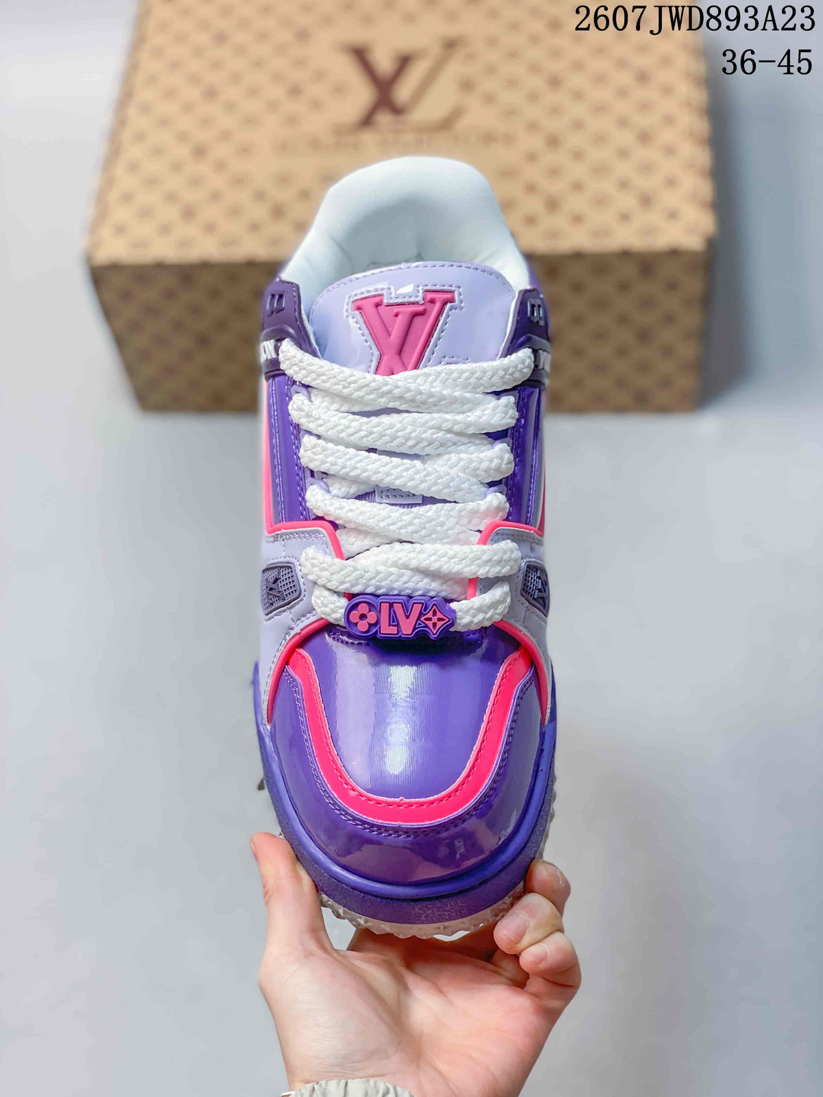 Louis Vuitton Trainer Maxi Low Sneakers Purple Pink White