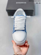 Numeris 2607JJD421A21 Blue Printed Canvas Platform Sneakers