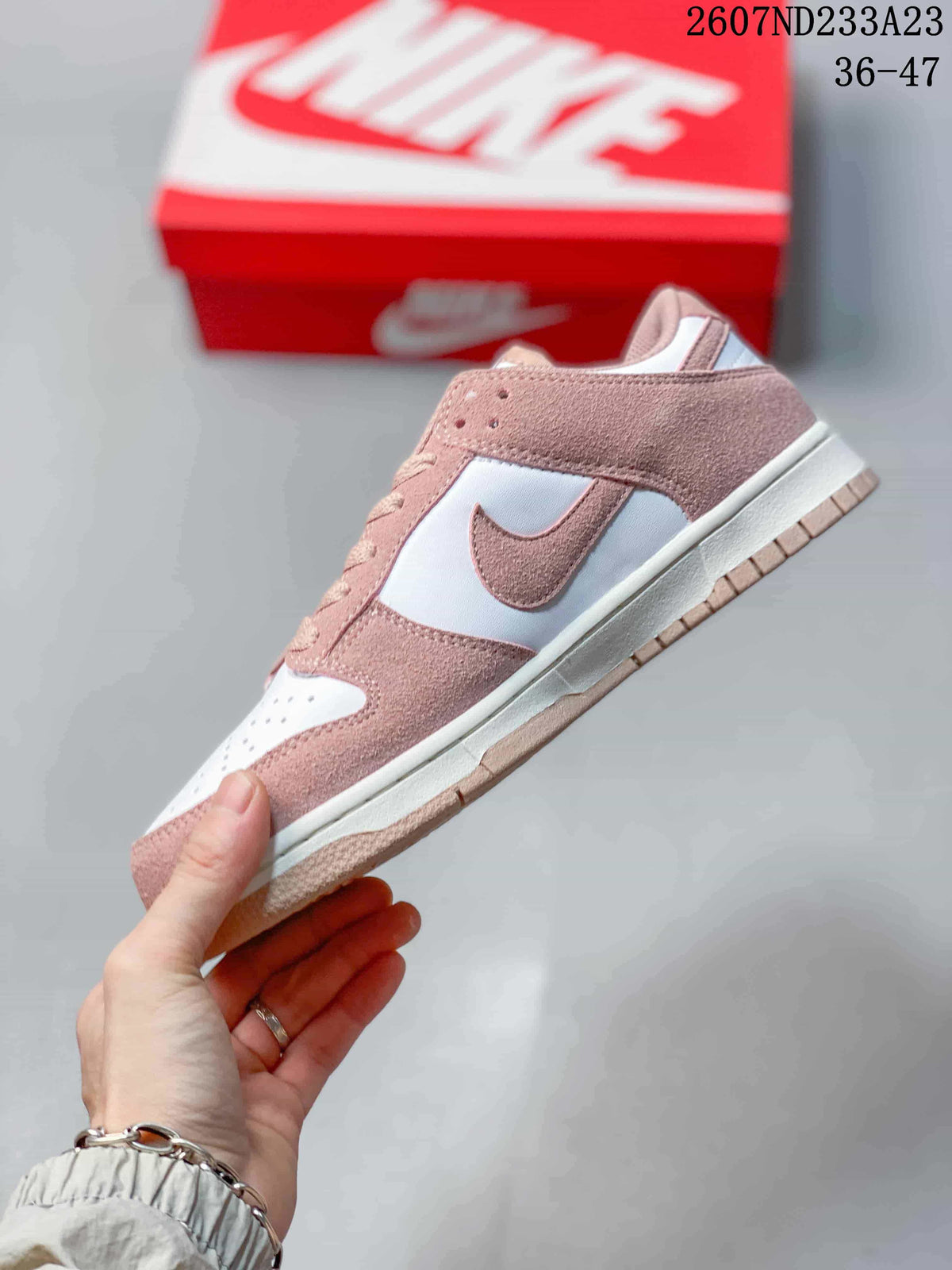 Nike SB Dunk Low Pro Pink and White Sneakers