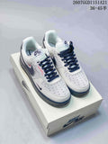 Nike Air Force 1 Low White and Navy Sneakers 2607GGD1151A21