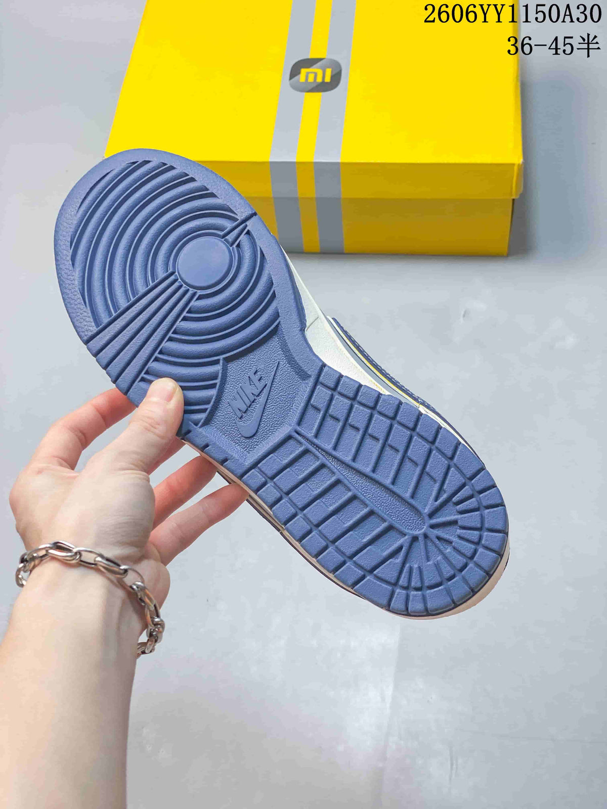Nike SB Dunk Low Louis Vuitton-Style Sneakers, Grey and Blue